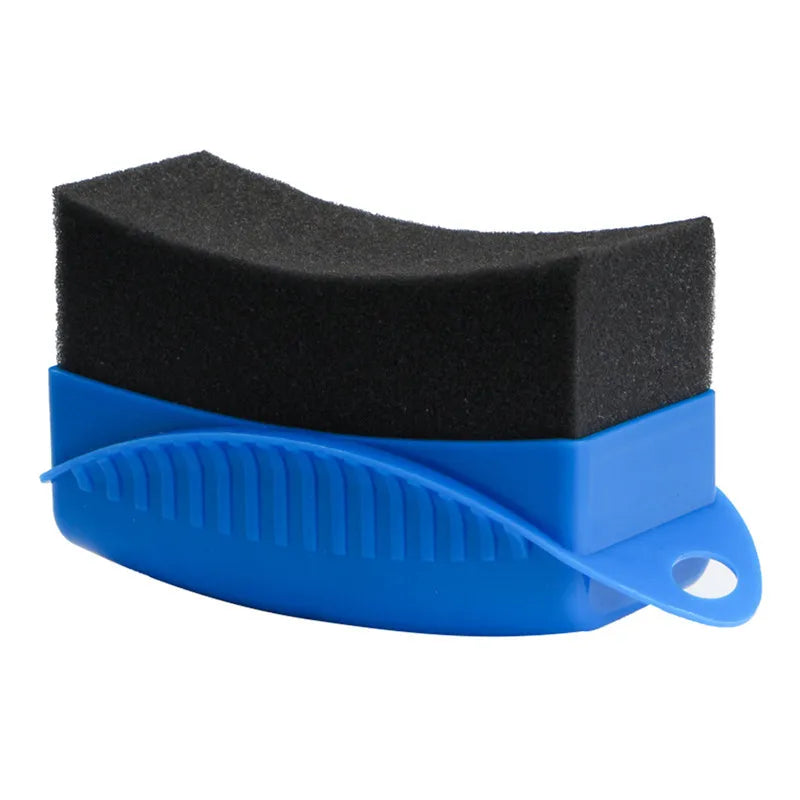 Car Wheel Polishing Waxing Sponge Brush – ABS Cover, Tire Contour Dressing Applicator Pads, Washing & Cleaning Detail Accessories