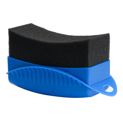 Car Wheel Polishing Waxing Sponge Brush – ABS Cover, Tire Contour Dressing Applicator Pads, Washing & Cleaning Detail Accessories