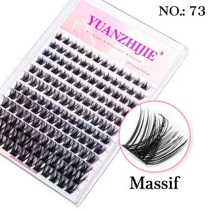DIY 144 Cluster Lashes YUANZHIJIE – Natural C/D Curl Segmented Mink Individual Eyelash Extensions Kit for Home Makeup & Professional Volume Look (Free Shipping)