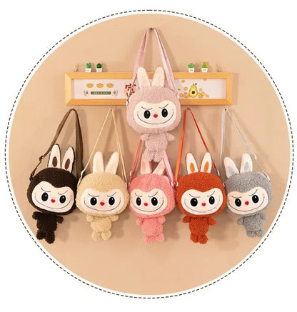 30cm Labubu Cartoon Cute Doll Backpack – Shoulder Crossbody Toy Pouch for Outdoor Travel, Christmas Gift