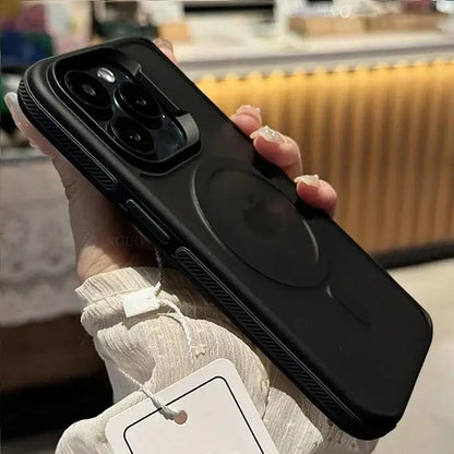 Bicolor Matte Magnetic iPhone Case - Translucent MagSafe Hard Cover with Wireless Charging Support