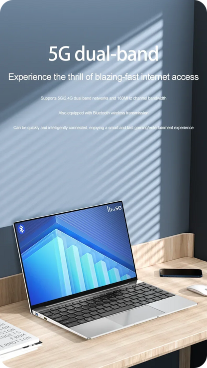 14.1" Ultra-Slim Laptop — Intel N3700 | 16GB RAM | 2TB SSD | 1920x1080 FHD | Windows 11 Pro
