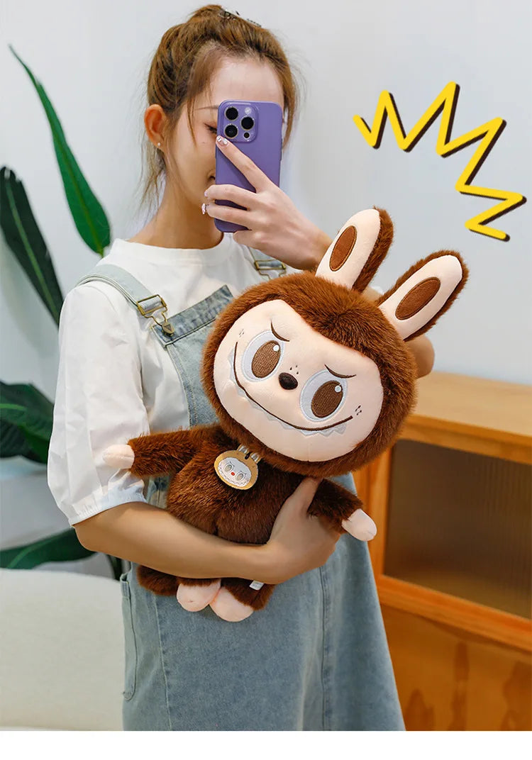 60cm Labubu Cute Rabbit Ragdoll Plush Toy – Soft Mink Fur Cartoon Pillow for Kids Christmas Gift