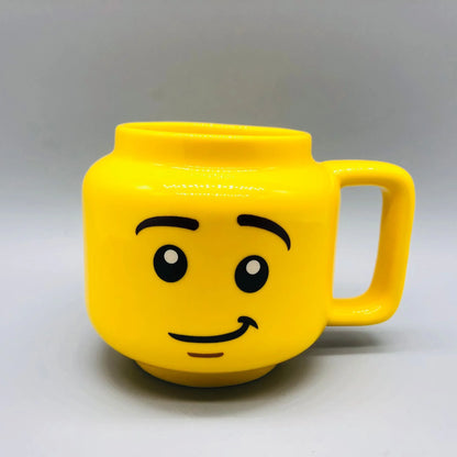 Cartoon Ceramic Mug 250ML - Cute Impish Expression Figure Head Pattern, Coffee Milk Tea Drinkware for Couples, Friends, and Family