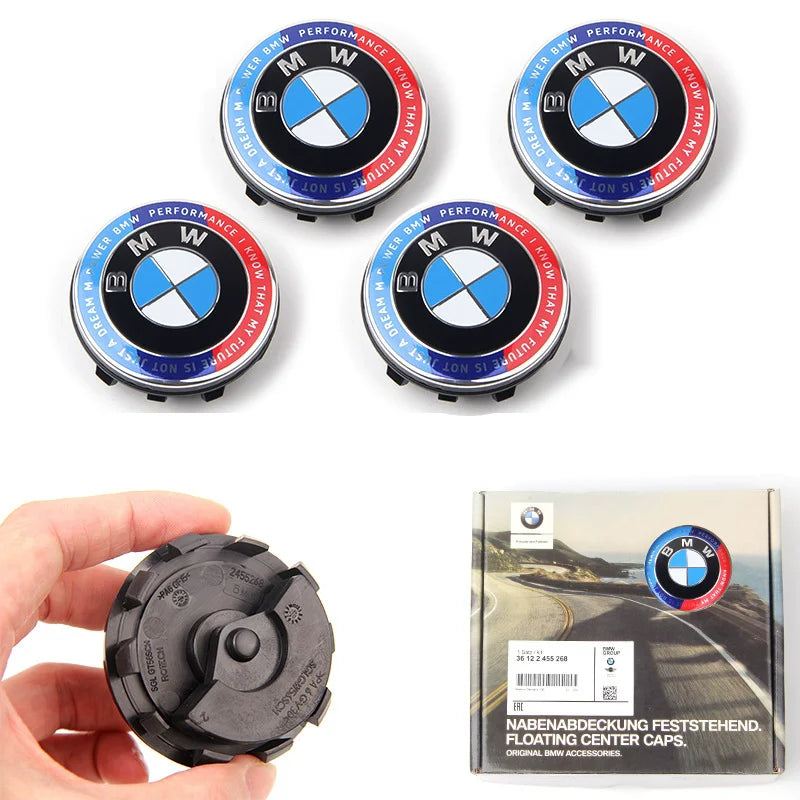 BMW Floating Wheel Center Caps - 4-Piece 56mm/68mm Wheel Hub Caps for BMW Models