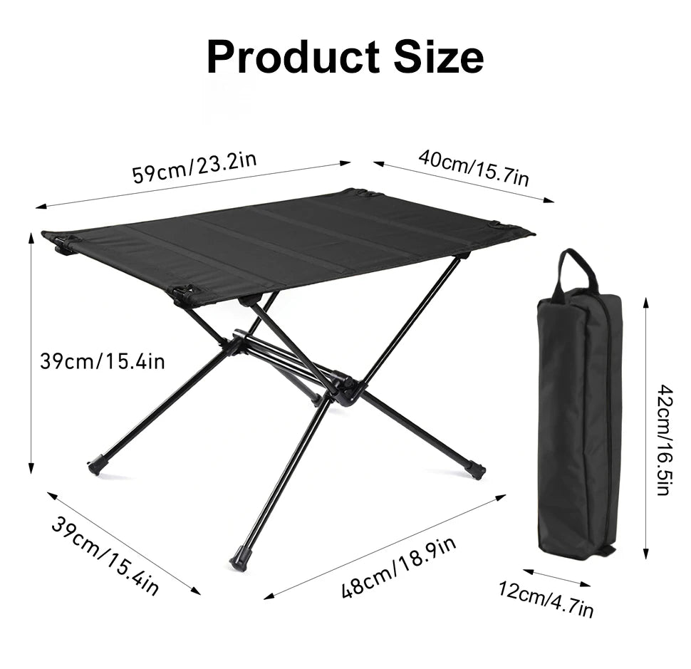 WESTTUNE Lightweight Camping Folding Table – Roll-Up 1680D Oxford & Aluminum Alloy for Outdoor Picnic & Travel