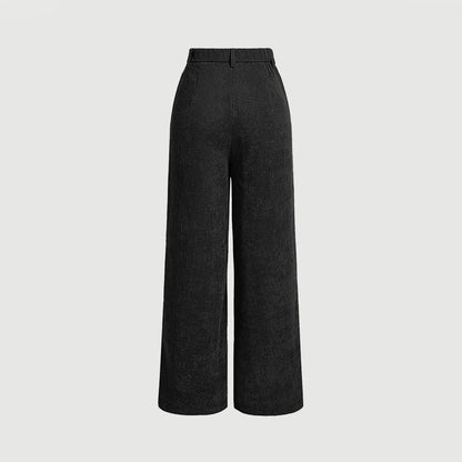 Mia Muse Women's All-Season Casual Pants – Retro Vintage Pocket, Natural Waist, Full Length for Any Occasion