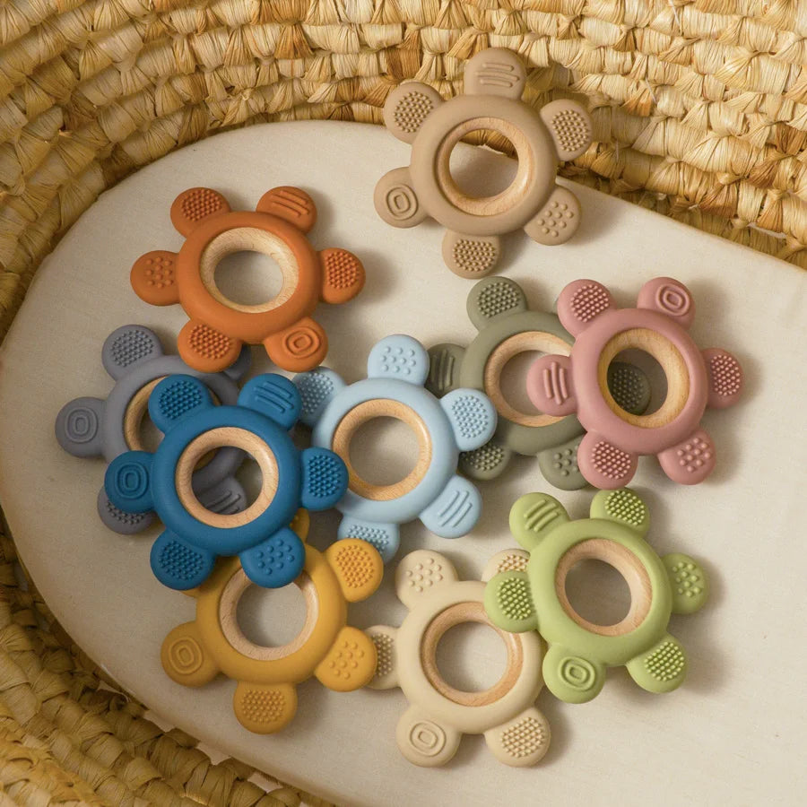 Baby Silicone Teether Necklace - Rudder Shape BPA Free Sensory Chewing Toy for Infant Teething Relief