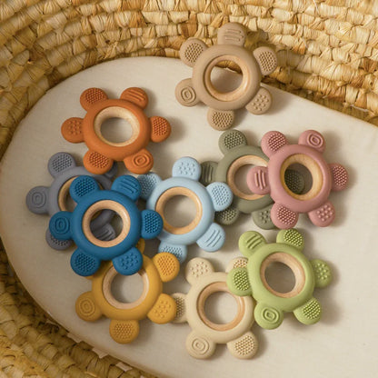 Baby Silicone Teether Necklace - Rudder Shape BPA Free Sensory Chewing Toy for Infant Teething Relief