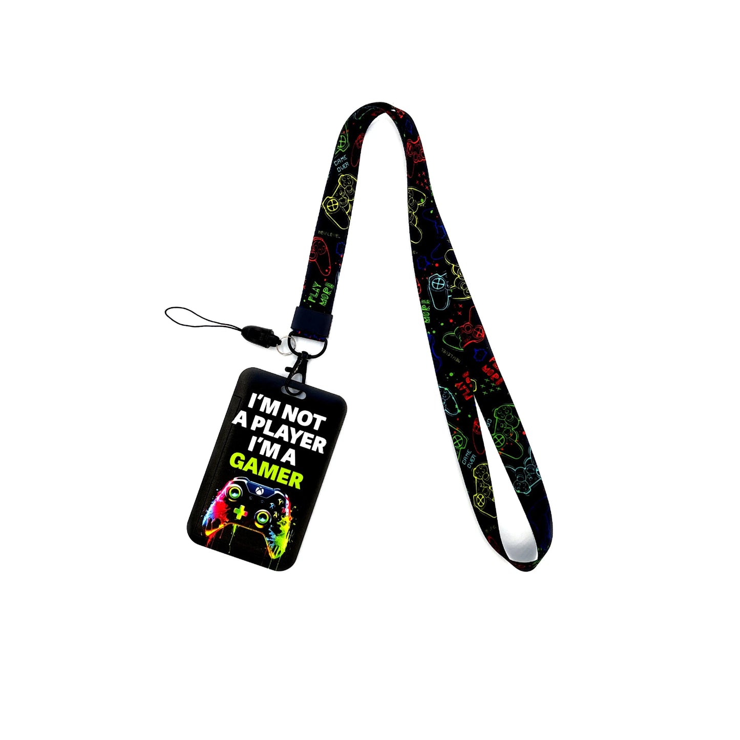 Gamer ID Card Holder Lanyard — Cool Credential Neck Strap & Badge Keychain for Men & Women