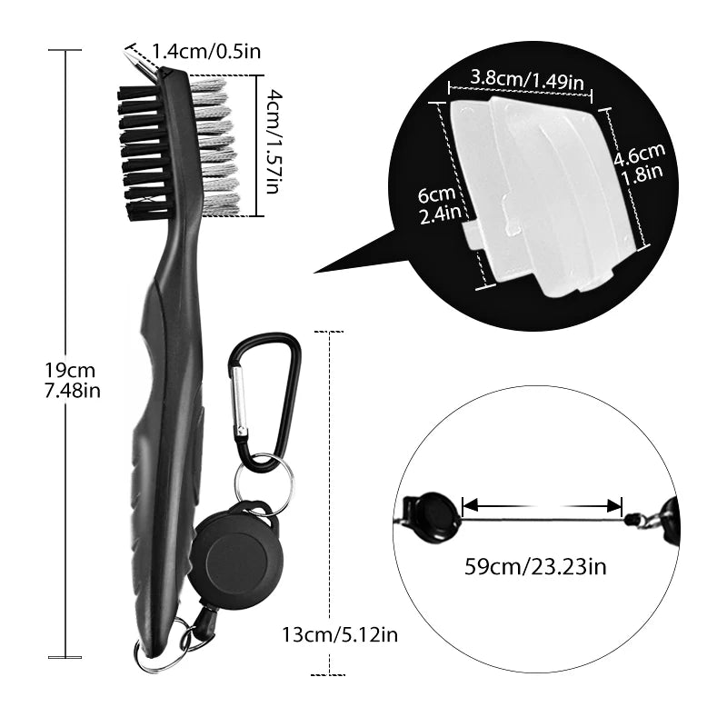 Golf Club Brush – 2-Sided Groove Cleaner Kit for Putter, Wedge & Ball, Golf Accessories