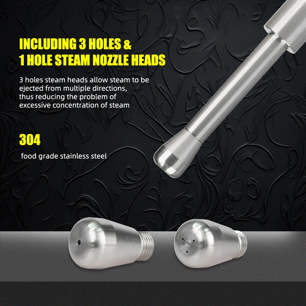 Coffee Maker Steam Wand Nozzle — Stainless Steel Multi-Hole Milk Foam Tip, Compatible with Delonghi EC685