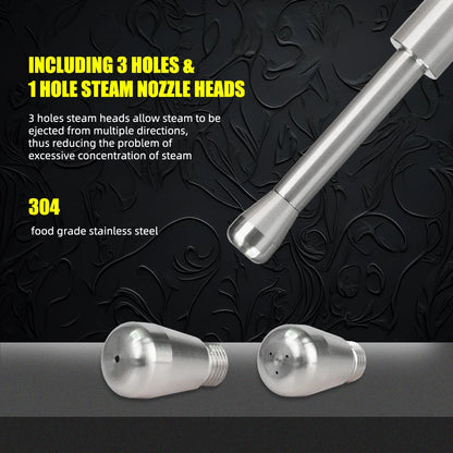 Coffee Maker Steam Wand Nozzle — Stainless Steel Multi-Hole Milk Foam Tip, Compatible with Delonghi EC685