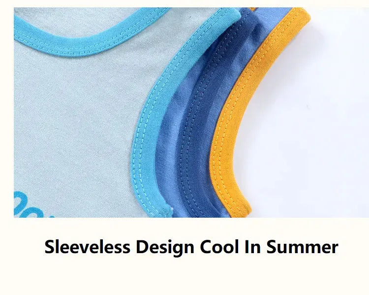 2PCS Kids Summer Vest Set – Cotton Sleeveless T-Shirt & Shorts for Boys & Girls Baby Clothes