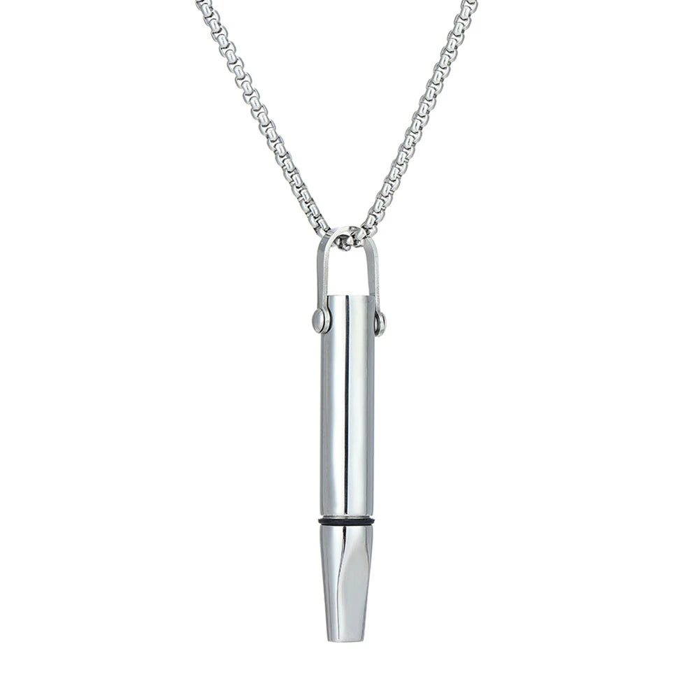 Quit Smoking Meditation Pendant Necklace – Titanium Steel Unisex Anti-Smoking Necklace with Filter Cotton