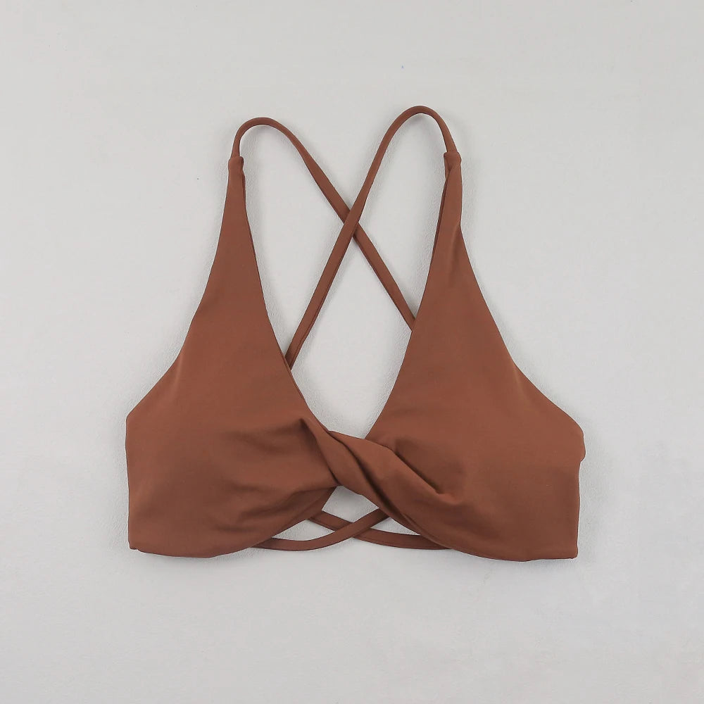 Sexy Slim Shoulder Strap Sports Bra – High Stretch Comfortable Breathable Yoga & Gym Workout Underwear with Detachable Straps