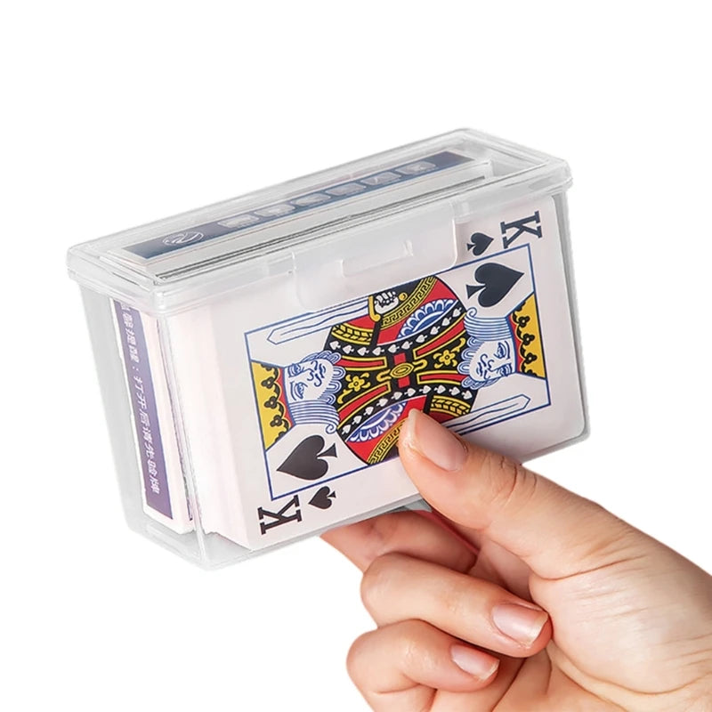 Plastic Playing Card Storage Box | Empty Card Case Holder with Snap Closure