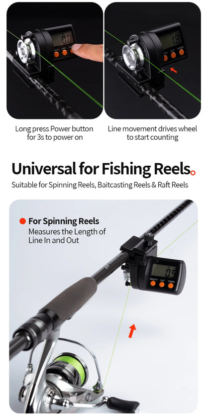 CHILENT 999.9M Digital Fishing Line Counter – ABS Night Display, Fishing Accessories (Battery Not Included)