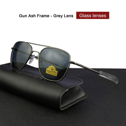 RE Military Aviation Sunglasses — Vintage Titanium Frame Pilot Glasses for Men & Women