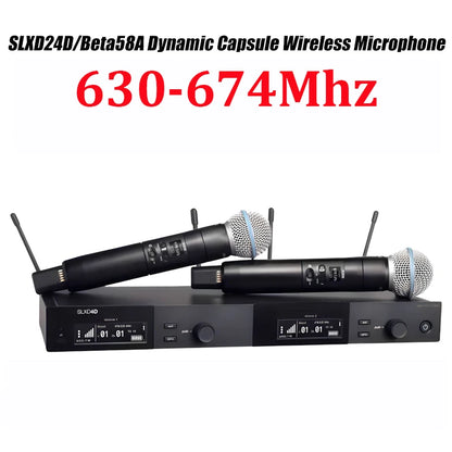 SLXD Wireless Microphone System – 500/600/800MHz 4-Pin Headset with KSM8/Beta58, Professional Audio for Stage & Karaoke