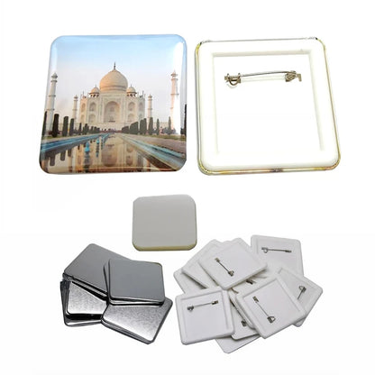50x50mm Square Badge Press Machine - Rotating Manual for Refrigerator Magnets, Business Gifts, Home & Office Use