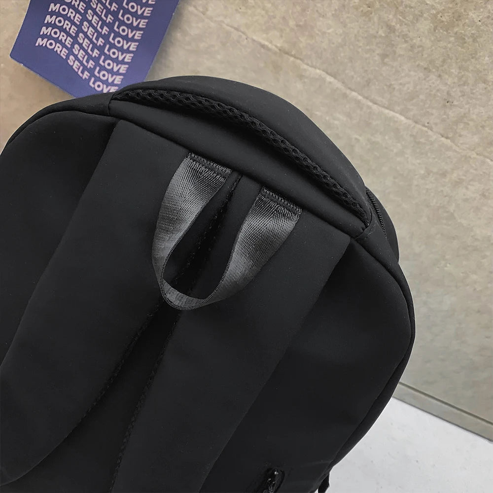 Large Capacity Black Backpack | Solid Color School & Travel Bag for High School & Middle School Students