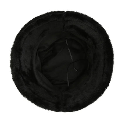 Women's Thick Warm Bucket Hat - Solid Color Fisherman Cap for Autumn and Winter, Stylish Outdoor Wear