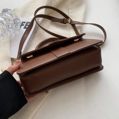 Women's Pu Leather Shoulder Handbag: Fashion Vintage Crossbody Square Satchel - Underarm Bag (Black)