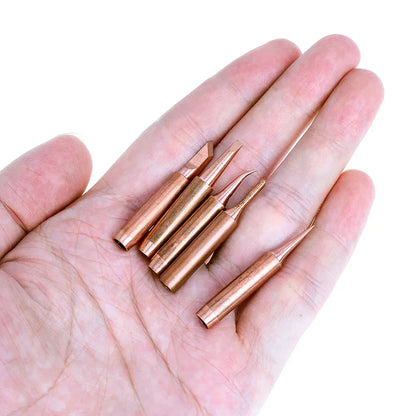 5pcs 900M-T Copper Soldering Iron Tips - Lead-Free Welding Heads for BGA Repair Tools