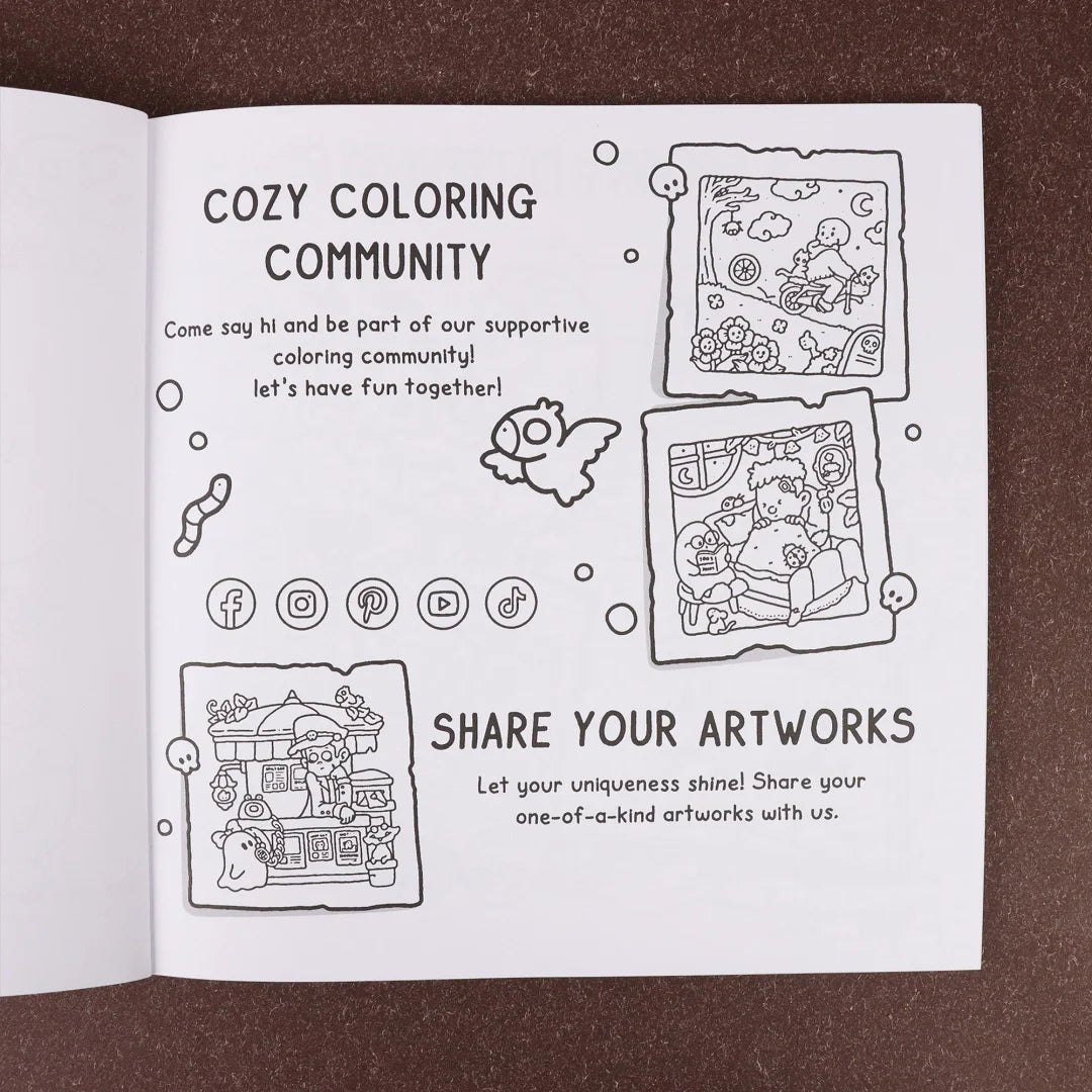 Spooky Cutie Vol. 2 Coloring Book - Cozy Creepy Creature Coloring Book for Adults & Teens, Relaxation Activity Book