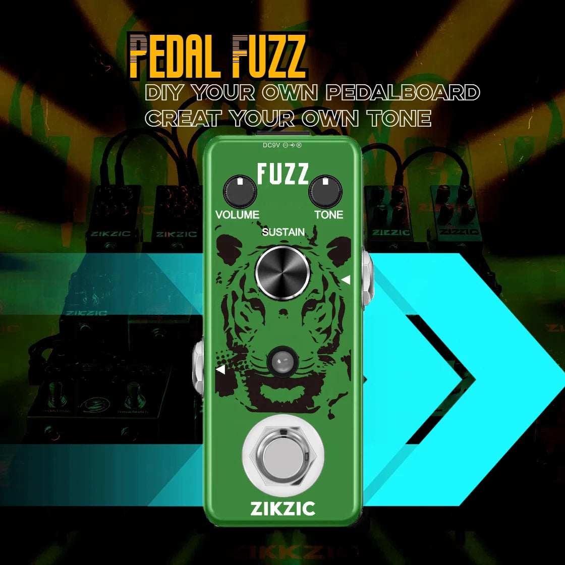 ZIKZIC Guitar Pedals Noise Gate Flanger Equalizer Delay Acoustic Plexion Overdrive Gitona Chorus Metal Distortion Fuzz Rowin