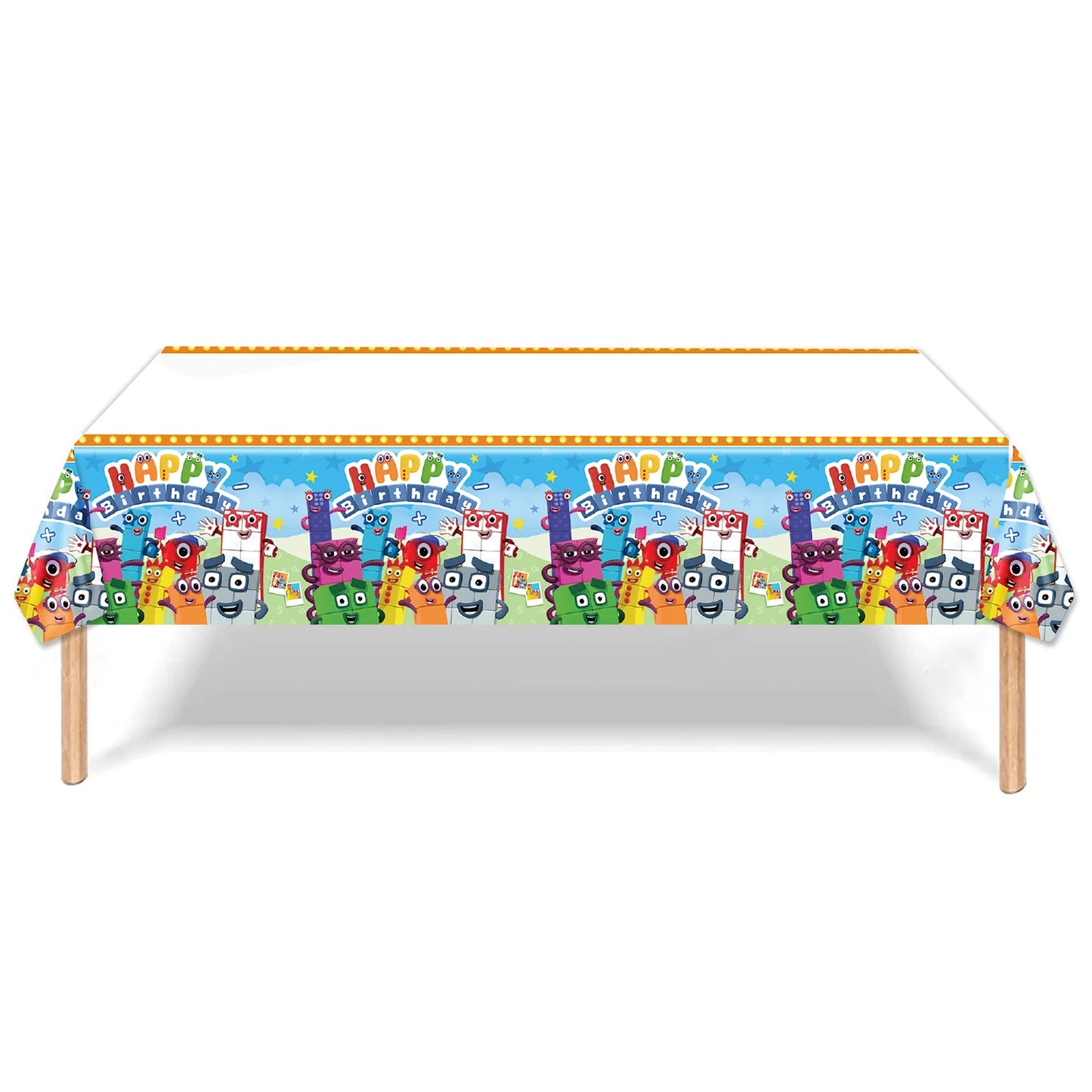 Number Birthday Building Blocks Party Decorations Set – Tablecloth, Banner, Balloons & Cake Topper for Kids & Baby Shower Supplies