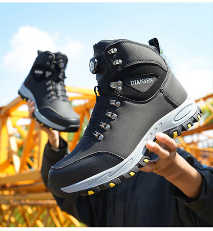 Rotating Button Safety Shoes for Men – Steel Toe, Indestructible, Puncture-Proof Work Sneakers & Protective Boots