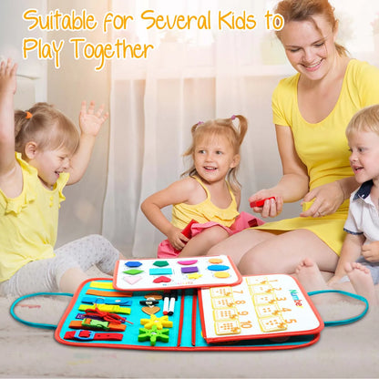 Montessori Toddler Busy Board – Educational Activity for Motor Skills & Baby Learning Toys for Travel