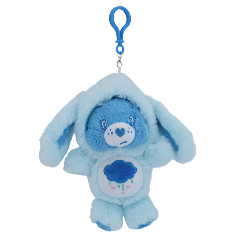 Care Bears Plush Keychain - 17cm Rabbit Ear Hood Furry Cartoon Bag Charm