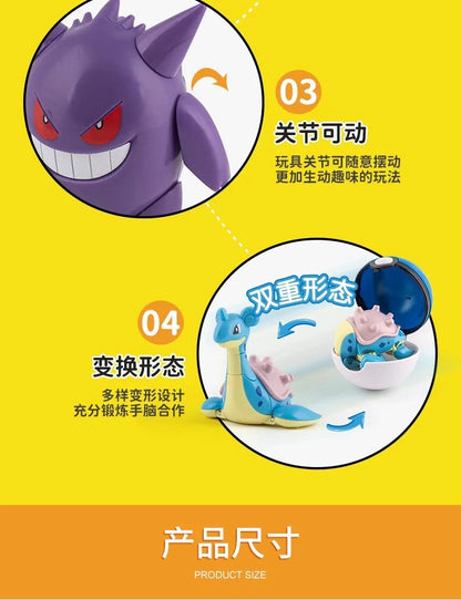 Original Pokémon Elf Ball Toys — Pocket Monsters Figures including Pikachu, Gengar, Dragonite & More