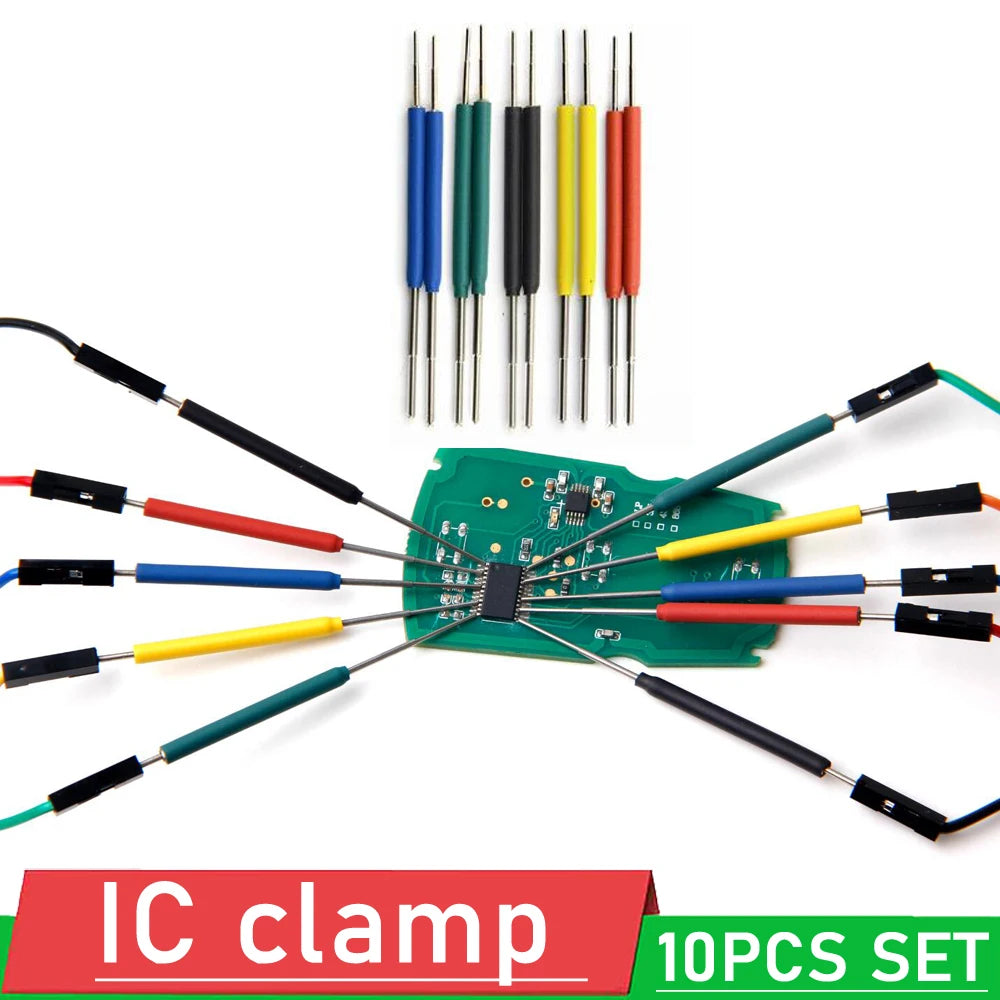 10PCS Universal IC Test Clip Adapter - SOP SOIC TSOP MSOP SSOP SMD Chip Clamp Programmer Socket for Logic Analyzer