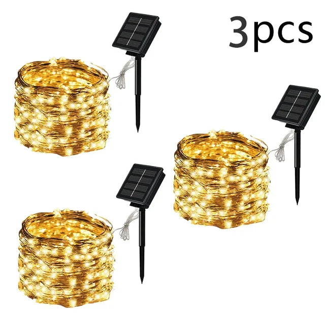 Solar LED Fairy String Lights - Waterproof Outdoor Garden Twinkle Lights for Patio & Party Decor