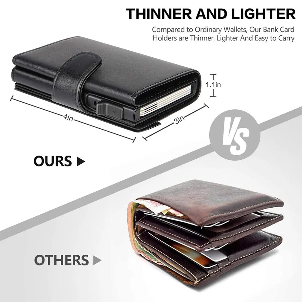 RFID Microfiber Leather Men’s Trifold Wallet – Slim Fashion Card Holder with Coin Pocket and Money Bag