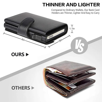 RFID Microfiber Leather Men’s Trifold Wallet – Slim Fashion Card Holder with Coin Pocket and Money Bag