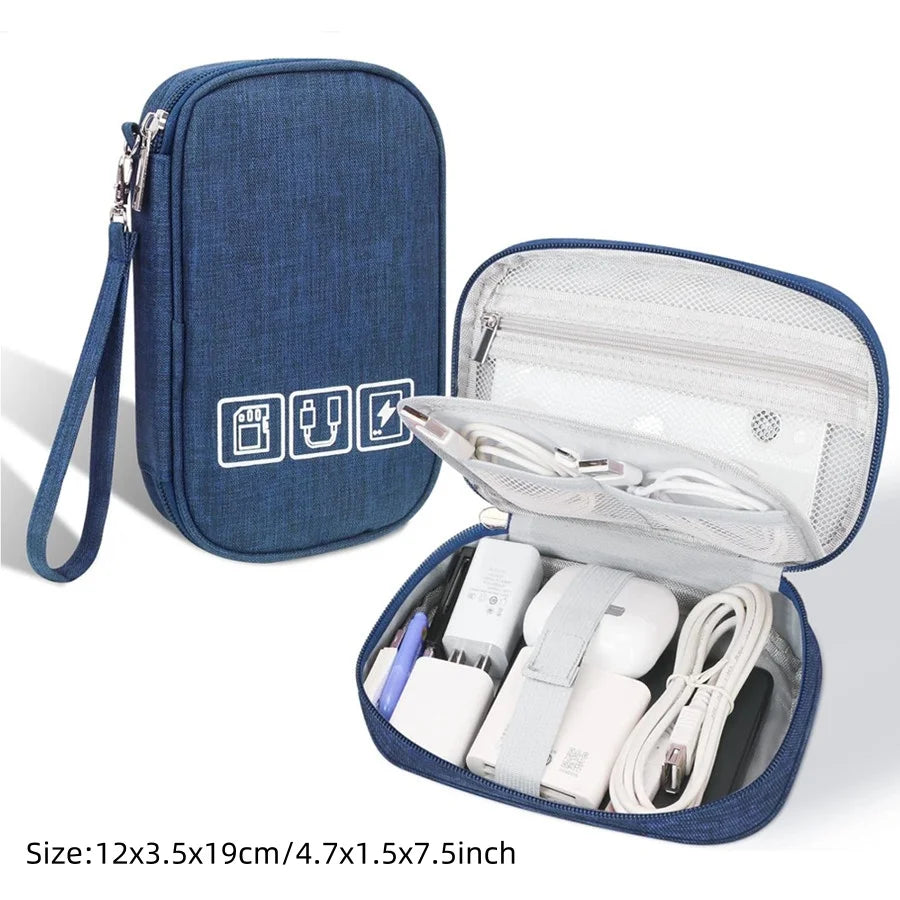 Portable Digital Storage Bag – Waterproof USB Cable Organizer Pouch for Electronics & Accessories