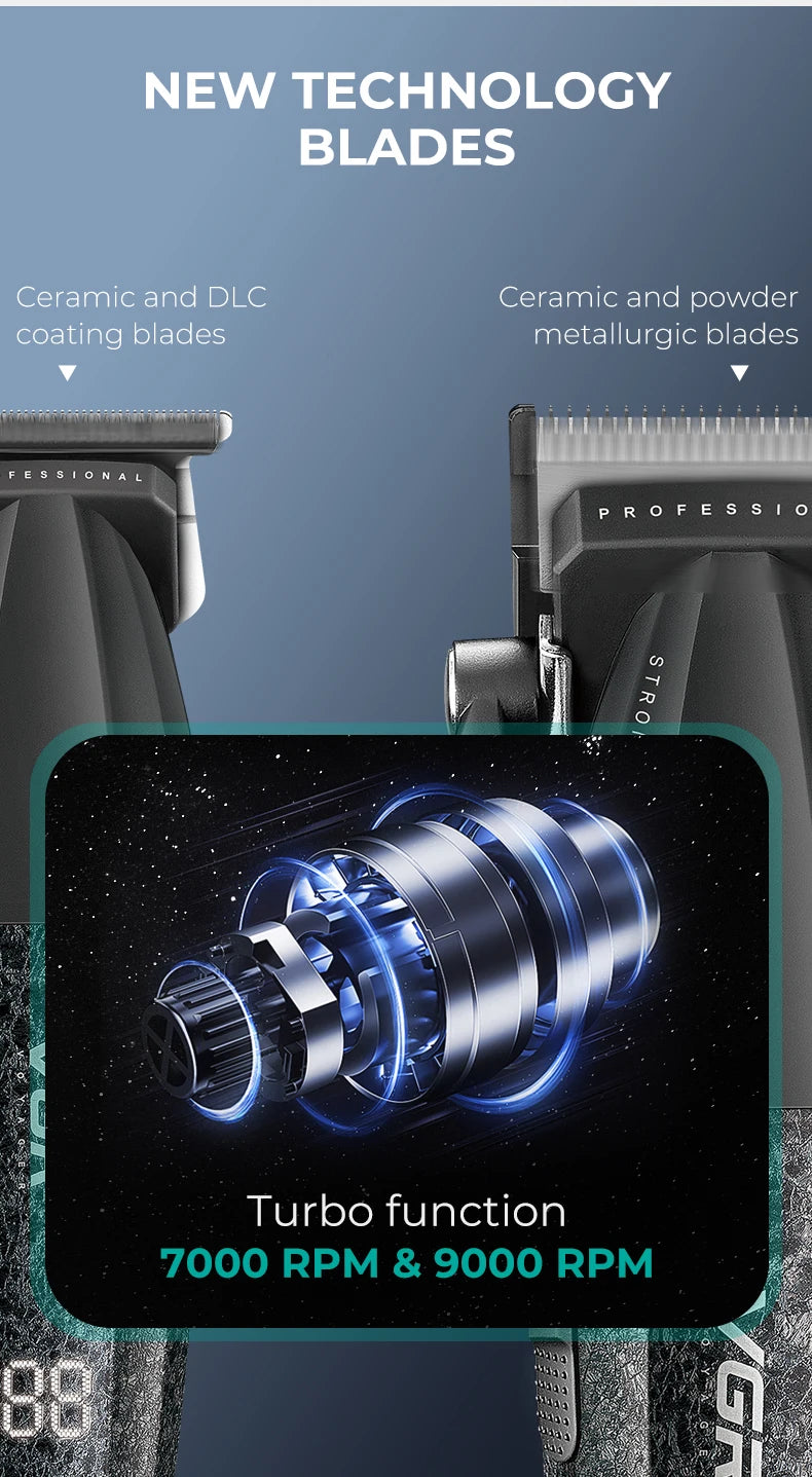 VGR Professional Hair Clipper V-640 S3 — 9000RPM Hair Cutting Machine & Beard Trimmer for Men