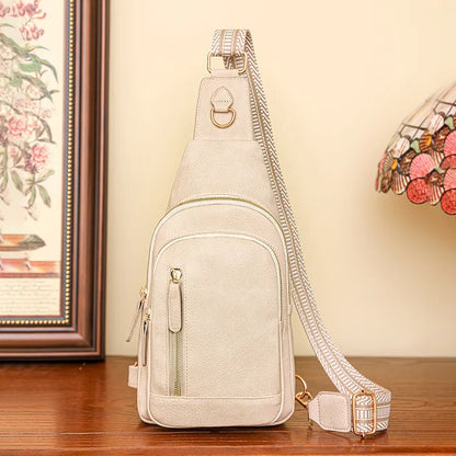 PU Women’s Chest Bag – Single Shoulder Crossbody Backpack with Large Capacity for Girls