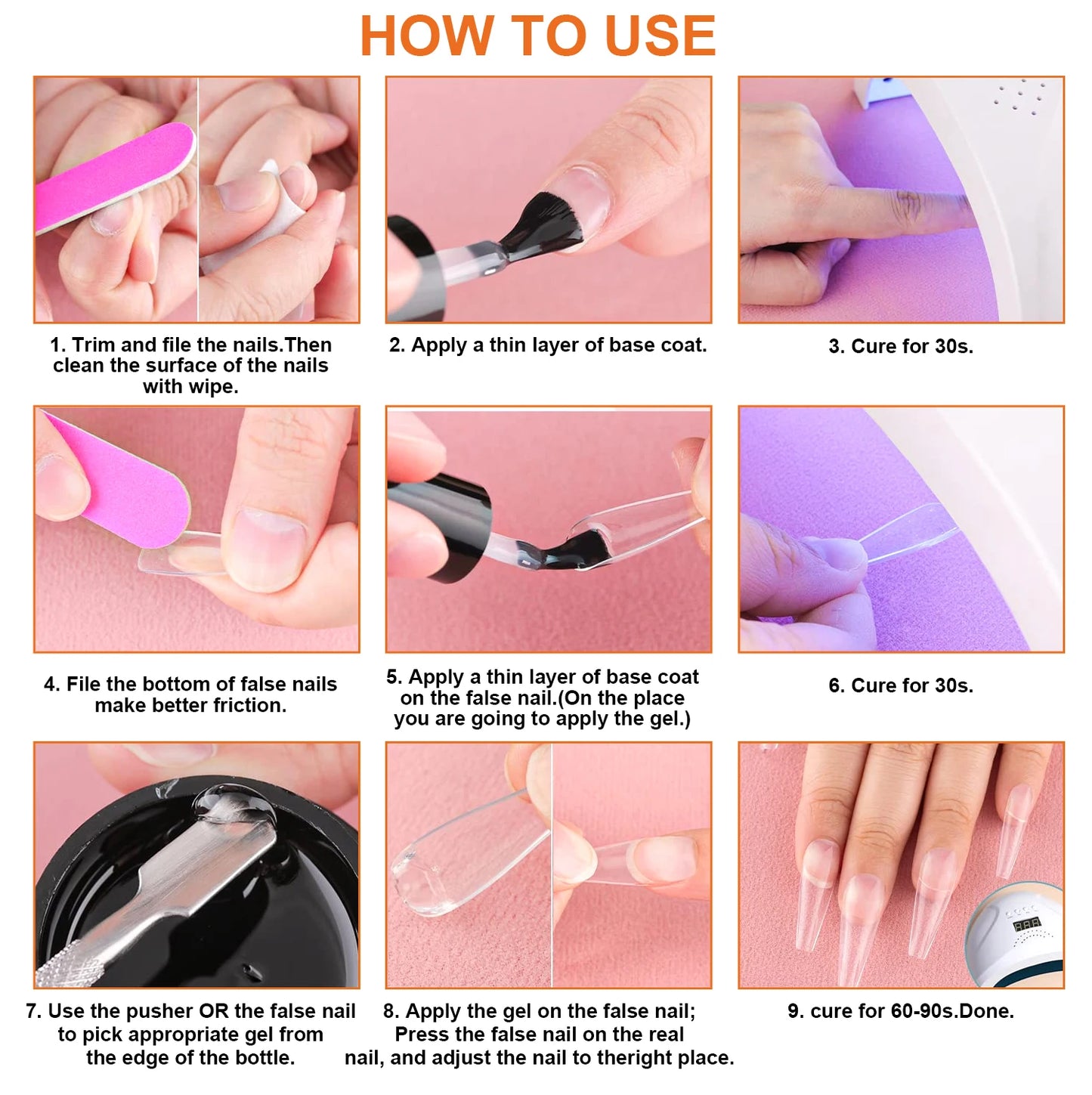 8g Multifunctional Solid Nail Tips Gel – Non-Stick Rhinestone Gel Glue for DIY Home Manicure