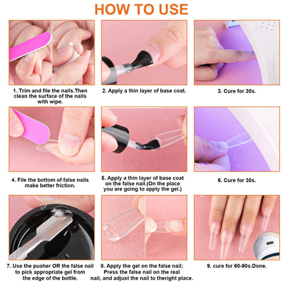 8g Multifunctional Solid Nail Tips Gel – Non-Stick Rhinestone Gel Glue for DIY Home Manicure