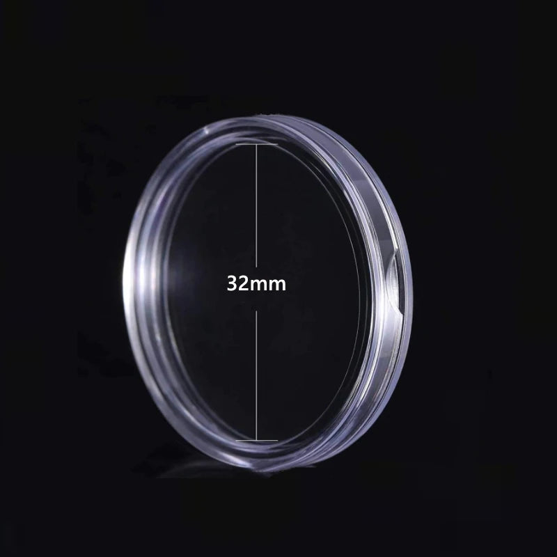 10/25pc Transparent Plastic Coin Capsules – 21-45mm Coin Storage and Collecting Case Holder