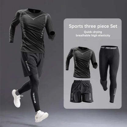 All-Season Men’s Sportswear 5-Piece Set — Tracksuit for Running, Cycling, Fitness & Hiking