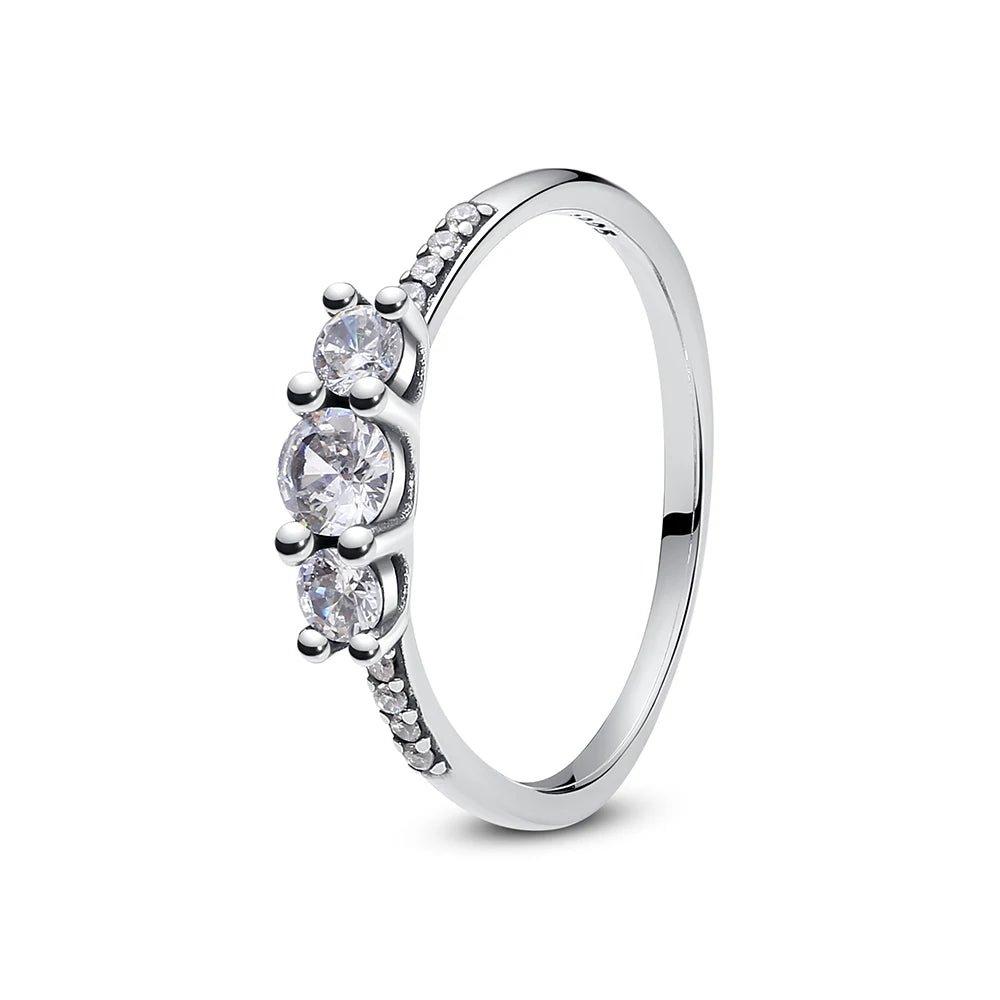 925 Sterling Silver Women’s Ring – Crown, Heart & Wishbone Design with Crystal, Rose Gold Engagement & Wedding Jewelry