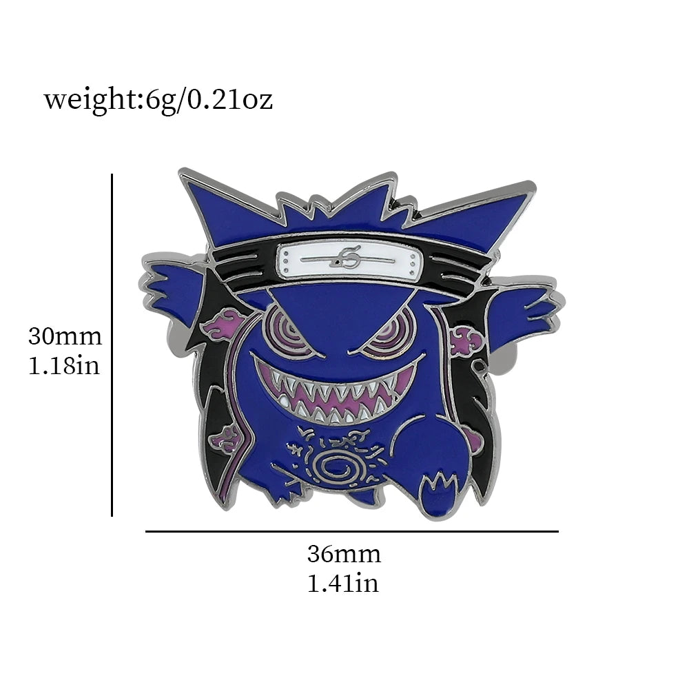 Gengar Cartoon Enamel Brooch — Anime Lapel Pin for Backpack Accessories, Fan Collection & Jewelry Gift