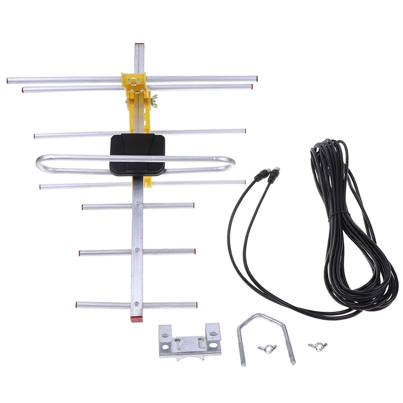 100 Mile Amplified Yagi TV Antenna - Long Range HD UHF/VHF/FM HDTV Signal Receiver